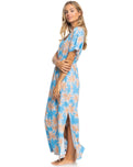 The Roxy Womens Dynamite Girl Again Dress in Azure Blue Palm Island