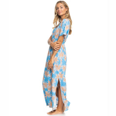 The Roxy Womens Dynamite Girl Again Dress in Azure Blue Palm Island