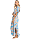 The Roxy Womens Dynamite Girl Again Dress in Azure Blue Palm Island