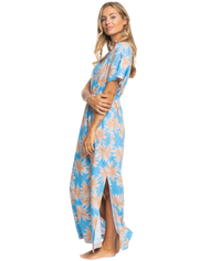 The Roxy Womens Dynamite Girl Again Dress in Azure Blue Palm Island