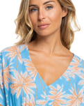 The Roxy Womens Dynamite Girl Again Dress in Azure Blue Palm Island