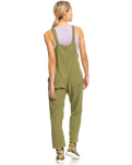 The Roxy Womens Beachside Love Jumpsuit in Loden Green