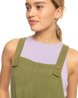 The Roxy Womens Beachside Love Jumpsuit in Loden Green