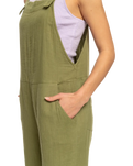 The Roxy Womens Beachside Love Jumpsuit in Loden Green