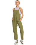 The Roxy Womens Beachside Love Jumpsuit in Loden Green