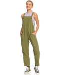 The Roxy Womens Beachside Love Jumpsuit in Loden Green