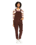 The Roxy Womens Eternal Change Corduroy Dungarees in Bitter Chocolate