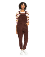 The Roxy Womens Eternal Change Corduroy Dungarees in Bitter Chocolate