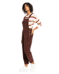 The Roxy Womens Eternal Change Corduroy Dungarees in Bitter Chocolate