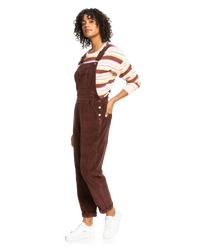 The Roxy Womens Eternal Change Corduroy Dungarees in Bitter Chocolate