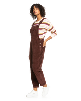 The Roxy Womens Eternal Change Corduroy Dungarees in Bitter Chocolate