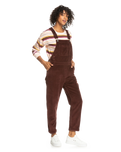 The Roxy Womens Eternal Change Corduroy Dungarees in Bitter Chocolate