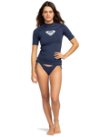 The Roxy Whole Hearted Rash Vest in Mood Indigo