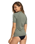 The Roxy Whole Hearted Rash Vest in Agave Green