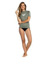 The Roxy Whole Hearted Rash Vest in Agave Green