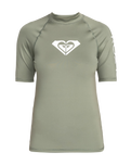 The Roxy Whole Hearted Rash Vest in Agave Green