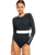 The Roxy Womens Roxy Active Long Sleeves One Piece Swimsuit in Anthracite