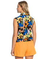 The Roxy Womens Tropical View Top in Anthracite Flower Jammin