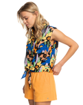 The Roxy Womens Tropical View Top in Anthracite Flower Jammin