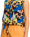 The Roxy Womens Tropical View Top in Anthracite Flower Jammin