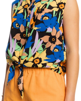 The Roxy Womens Tropical View Top in Anthracite Flower Jammin