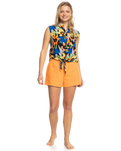 The Roxy Womens Tropical View Top in Anthracite Flower Jammin