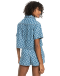 The Roxy Womens Blue Wave Club Printed Shirt in Mood Indigo Sol Power