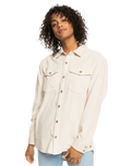 The Roxy Womens Let It Go Corduroy Shirt in Tapioca