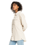 The Roxy Womens Let It Go Corduroy Shirt in Tapioca