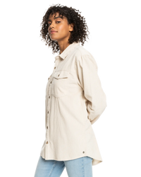 The Roxy Womens Let It Go Corduroy Shirt in Tapioca