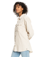 The Roxy Womens Let It Go Corduroy Shirt in Tapioca