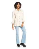 The Roxy Womens Let It Go Corduroy Shirt in Tapioca