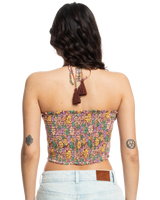 The Roxy Womens Warm Waters Top in Root Beer All About Sol Mini