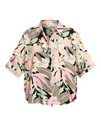 The Roxy Womens Beach Nostalgia Shirt in Anthracite Palm