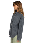 The Roxy Womens Kick Back Washed Cord Shacket in Phantom