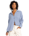 The Roxy Womens Morning Time Washed Shirt in Infinity Blue