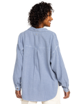 The Roxy Womens Morning Time Washed Shirt in Infinity Blue