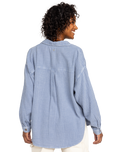 The Roxy Womens Morning Time Washed Shirt in Infinity Blue