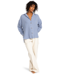 The Roxy Womens Morning Time Washed Shirt in Infinity Blue