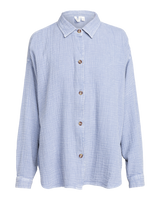 The Roxy Womens Morning Time Washed Shirt in Infinity Blue