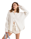 The Roxy Womens Morning Time Shirt in Egret