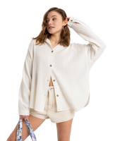 The Roxy Womens Morning Time Shirt in Egret