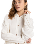 The Roxy Womens Morning Time Shirt in Egret