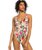 Beach Classics One Piece Swimsuit in Anthracite Palm Song