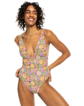 The Roxy Womens All About Sol One Piece Swimsuit in Rootbeer