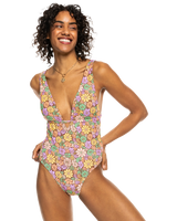 The Roxy Womens All About Sol One Piece Swimsuit in Rootbeer