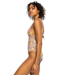 The Roxy Womens All About Sol One Piece Swimsuit in Rootbeer