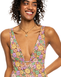 The Roxy Womens All About Sol One Piece Swimsuit in Rootbeer