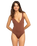 Silky Island One Piece Swimsuit in Root Beer