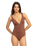 The Roxy Womens Silky Island D Cup Swimsuit in Rootbeer